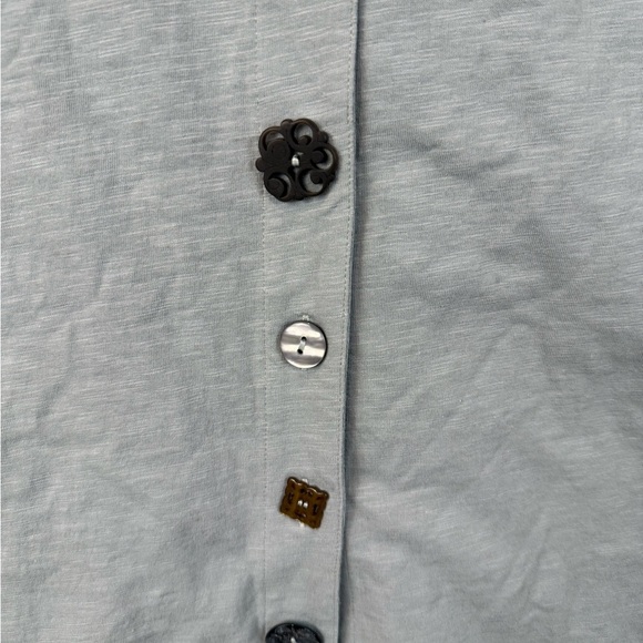 Soft Surroundings Light blue Button Down Shirt lagenlook L - Picture 3 of 9